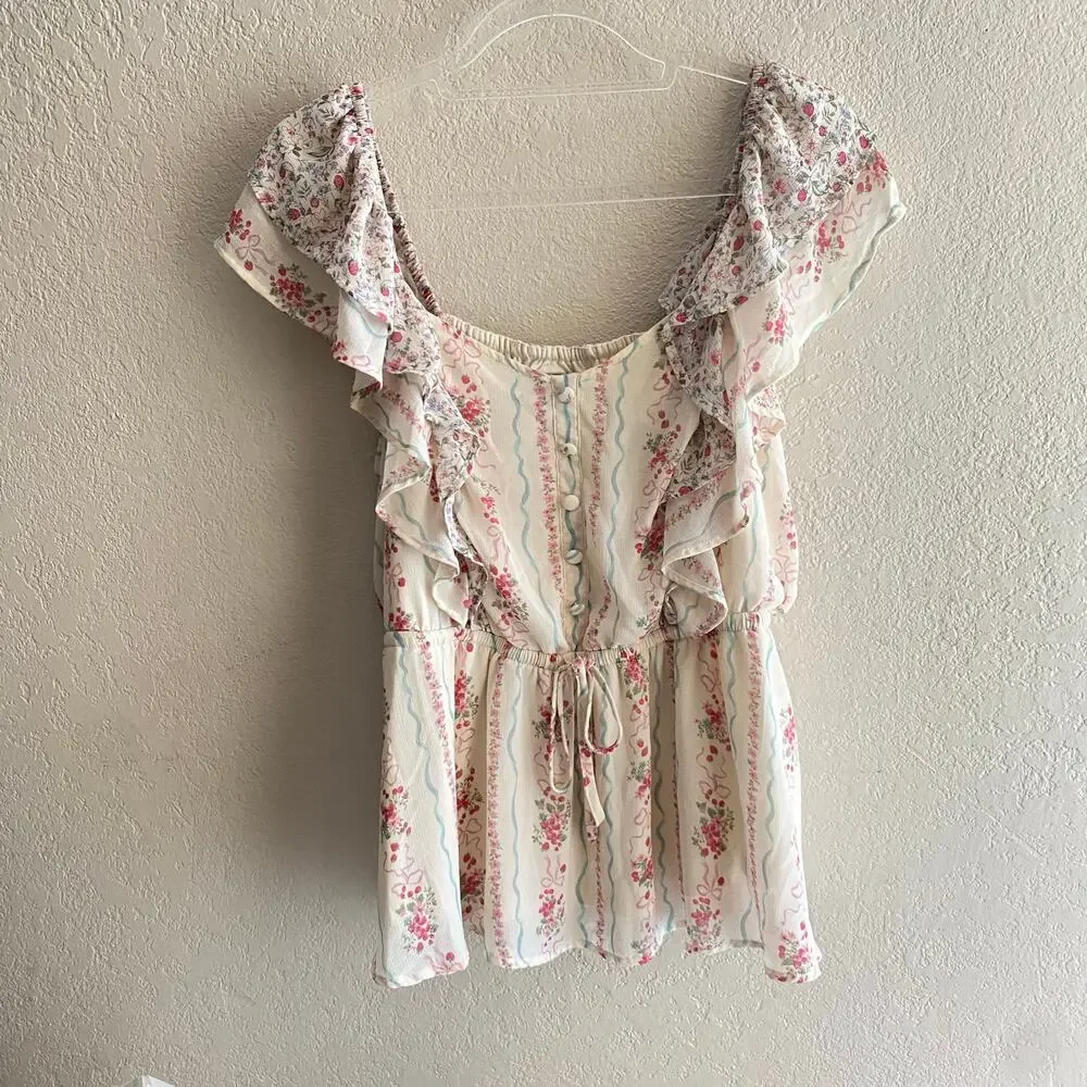 Torrid Ruffle Cinched Blouse women’s size 1X (14-16) - Picture 1 of 8